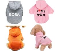 Clopon 3Pcs Dog Hoodie for Dogs Sweater Dog Clothes for Small Dogs Sweatshirt Puppy Coat Hood Clothing Winter Warm Cat Custume XS