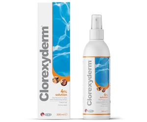 Clorexyderm 4% Chlorhexidine Dog & Cat Spray, No-Rinse Skin Spray, 200 ml | No-Rinse Leave-On Chlorhexidine Spray, Rehydrating With Glycerine & Lanolin, Non-Oily, Sprays Onto Skin & Coat