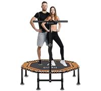CLORIS 40''/48'' Foldable Fitness Trampoline - Max Load 400lbs / 450lbs, Rebounder with Adjustable Foam Handle Indoor/Outdoor Fitness Body Exercise (48'' Orange)