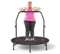 CLORIS 40'' Foldable Fitness Trampoline - Max Load 400lbs, Rebounder with Adjustable Foam Handle Indoor/Outdoor Fitness Body Exercise
