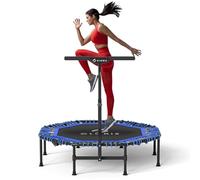 CLORIS 40'' Foldable Fitness Trampoline - Max Load 400lbs, Rebounder with Adjustable Foam Handle Indoor/Outdoor Fitness Body Exercise (48'' Blue)