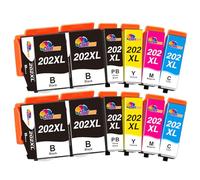 Clorisun 202XL Compatible printer cartridges Replacement for Epson 202 202XL Ink cartridges Multipack Work for Epson Expression Premium XP-6000 XP-6005 XP-6100 XP-6105 (12-Pack)