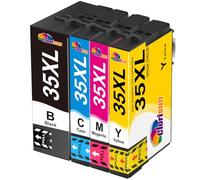 Clorisun 35XL Ink Cartridges for Epson 35XL 35 XL Ink Black Cyan Magenta Yellow for Epson WorkForce Pro WF-4720DWF WF-4725DWF WF-4730DTWF WF-4740DTWF WF-4730 WF-4720 WF-4725 WF-4740 Printer(4 Pack)