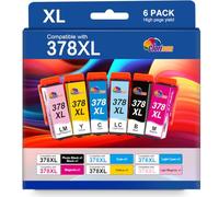 Clorisun 378XL replacement for Epson 378 Ink Cartridges 6 Pack | Compatible with Epson Expression Photo XP-8700 XP-8500 XP-8600 XP-8605 XP8500 XP8600 Printers(Black/Cyan/Magenta/Yellow)