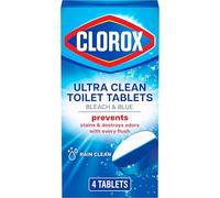 Clorox Bleach & Blue Automatic Toilet Bowl Cleaner Rain Clean Scent, 4 Count, Bleach & Blue, 4 Count