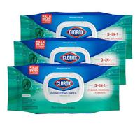Clorox Disinfecting Bleach Free Cleaning Wipes, 75 Wipes, Pack of 3 (Packaging May Vary)