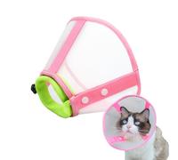 Clorvint Cat Cone Collar Soft, Lightweight Mesh Cat Cone to Stop Licking Adjustable E Collar for Cat Small Dogs, Pink S