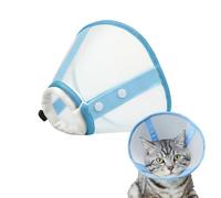 Clorvint Cat Cone Collar Soft, Lightweight Mesh Cat Cone to Stop Licking Adjustable E Collar for Cat Small Dogs, Blue S