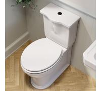 Close Coupled Rimless Toilet with Soft Close Seat and Matt Black Fittings - Ripley