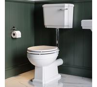 Close Coupled Traditional Low Level Toilet with Wooden Soft Close Seat - Park Royal