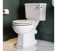 Close Coupled Traditional Toilet with Wooden Soft Close Seat & Brass Fittings - Park Royal