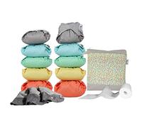 Close Parent - Premium Bamboo Nappy Set in Pastels - Comprehensive Bundle with Boosters, Biodegradable Liners, and Tote Bag - Newborn to Toddler Fit