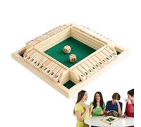 Close the Box Dice Game - Wooden Dice Games, Rotatable Card Game Chess | Bar Games, Parties, Meetings, Learning Adding Strategy Game, 2-4 Players, Best