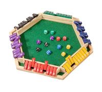 Close The Box Game - Dice Board Game For 6 Players, Classic Tabletop Version Games | Double Shutter Math Game Challenge for Adults Kids Family, Wooden Number Counting Game for Women Men Entertainment