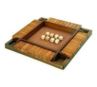 Close the Box Game - Encourages Math Skills & Strategic Thinking for All Ages | 4-Sided Wooden Board Game with 8 Dice | and Party Games 2-4 Players
