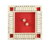 Close The Game - Classic Wooden Dice Game, Close Tabletop Activity | Educational Wood - Wooden Box - Game for 2 4 Players with Number Tiles that Improve Complementary Skills and