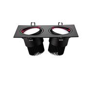 Close To Ceiling Lights, 2-light 10/14/20/30/40/ Round LED Downlight Recessed Double Heads Aluminum Embedded Spotlight Clothing Hallway COB Spot Lamp Energy Saving LED Ceiling Panel Lamp Out