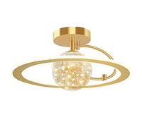 Close-to-Ceiling Lights Kitchen Slim Flat Panel Ceiling Light Modern Nordic Dimmable Ceiling Lamp in Gold LED Semi Flush Mount Ceiling Luminaire for Dining Room Hallway Living Room Bedroom Porch Light