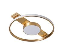 Close To Ceiling Lights, LED Flush Mount Ceiling Light All Copper Gold Round Home Ceiling Light Warm Light, Cold Light, Neutral Light, Three Colors Adjustable Ceiling Lamp for Bedroom Porch Kitchen