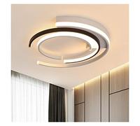 Close-to-Ceiling Lights,LED Modern Ceiling Lights Living Room Bedroom Lustre De Plafond Moderne Luminaire White Black Lamp(Changeable,50x50x5cm 52W)