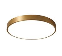 Close To Ceiling Lights, Nordic Gold LED Flush Mount Ceiling Light Three-Color Dimming Ultra-Thin 1.5 Inches Ceiling Lamp H65 Brass Frame Round Ceiling Lights for Bedroom Balcony Entrance Hal