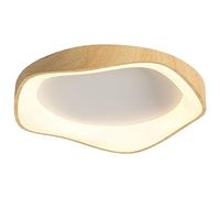 Close To Fixtures Indoor LED Chinese Wood Grain Ceiling Lamp Living Bedroom Chandelier Flush Mount Ultra Thin Round Pendant Light with Acrylicshade for Study Room Kit