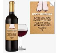 Close to the Bone #1042 Washing Up Rude, Funny BIRTHDAY Wine Bottle Label