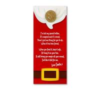 Close to the Bone Father Christmas Santa Claus Lost Button Wooden or Gold Christmas Eve Box Stocking Filler (Gold Button)