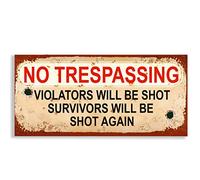 Close to the Bone No Trespassing Shot Warning Vintage UPVC Sign Funny Rude Garden Plaque Man Cave Bar #1129