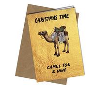 Close to the Bone RUDE FUNNY CHRISTMAS CARD Christmas Time Camel Toe and Wine Cheeky Greeting 1202
