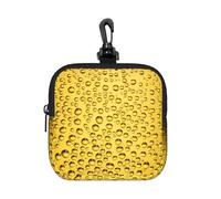 Close Up Beer Glass, Square Zipper Storage Bag, Neoprene Coin Purse, Small Wallets, Change Pouch, Change Purse