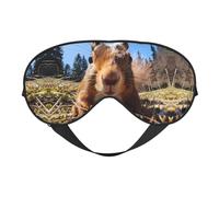 Close-Up Curious Squirrel Sleep Mask, Eye Masks for Sleep Double-Sided, Sleep Masks for Women Men, Blackout Eye Covers for Sleeping, Travel
