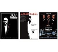 Close Up Gangster Movies Poster Set of 3 The Godfather, Scarface, GoodFellas (61cm x 91,5cm)