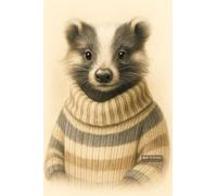 Close-Up Illustration Of A Badger In A Sweater - A4 Poster Animal Portrait Art Print Anthropomorphic Wall Art Featuring Pet in Human Outfit Perfect for Home Decor Office or Gallery Display