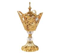 Close Up Incense Sticks - Arabic Style Electric Burner Made of Metal, Elegant Fragrance Diffuser for Home Decoration, Decorative Aromatherapy Ornament with Heat Resistant Tray