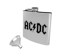 Close Up Merchandise - Ac/Dc Flachmann Logo Silber,Bedruckt,aus Gebürst