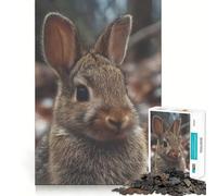 Close-up of A Brown Rabbit Jigsaw Puzzles 1000 Pieces for Teenagers Reason Boost Vivid Print Enjoyable Challenge Festive Gift (38x26cm)