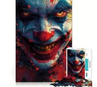 Close Up of A Clowns Face 1000 Piece Teenager Puzzles Unwind Game Creative Fun Playful Challenge Xmas Present (50x75cm)