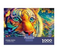 Close-up of A Colorful Tiger's Face 1000 Piece Jigsaw Puzzle The Forest King Recycled Cardboard, Great Gift for All Ages 70x50cm/1000pcs