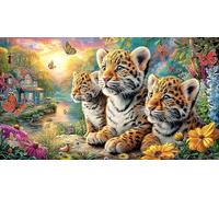 Close-up-of-a-leopard-s-face-with-detailed-spots 1000 Piece Puzzle Game Educational Game Challenge Fun and Challenging Family Game Great Gift Idea for Women, Gifts for Men 70x50/1000pcs