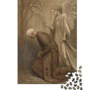 Close-up of A Medieval Man Bowing to An Angel Rätsel Für Erwachsene || Familienspaß-Puzzles 70x50cm/1000pcs Erwachsene