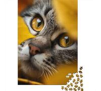Close-up of A Tabby Cats Face Jigsaw Puzzle 1000 Pieces for Peaceful Time, 52x38cm/1000pcs