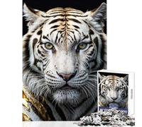 Close Up of A White Tiger Jigsaw for Adults1000 Pieces Strengthen Mind Clarity And Sharpness Calm Serene Leisure Activity (38x26cm)