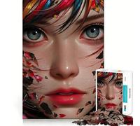 Close-up of A Woman's Face 1000 Piece Jigsaws for Adults Puzzle Unwind Game Sharp Edge Playful Challenge Home Accent (50x75cm)