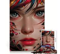 Close-up of A Woman's Face Jigsaw Puzzles 1000 Piece for Teenagers Focus Skill Indoor Fun Fun Challenge Home Decor (38x26cm)