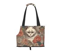 Close-up of deep Cat's Eye Printed pet Shoulder Bag - Foldable Design, Small cat and Dog Travel Bag