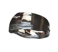 Close up of Magic Watergate Sweat Headbands for Women & Men - Unique Customized Patterns, Non-Slip Wide Headband for Running, Gym, Yoga, and More - Stylish Hair Accessories