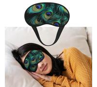 Close-Up of Peacock Feathers Sleep Mask for Women Men Blackout Eye Masks for Sleeping Blindfold Sleep Mask Side Sleeper Eye Cover for Meditation Light Blocking Travel Essentials
