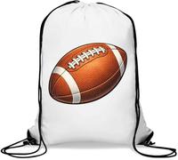 Close up of stitched ball Gym Sack Casual Drawstring Bag White