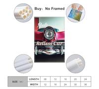 Close Up of Vintage Red Car Headlights Poster Wall Art Canvas Aesthetic Cover Painting for Living Room Bed Room 16x24inch(40x60cm) Unframe-style